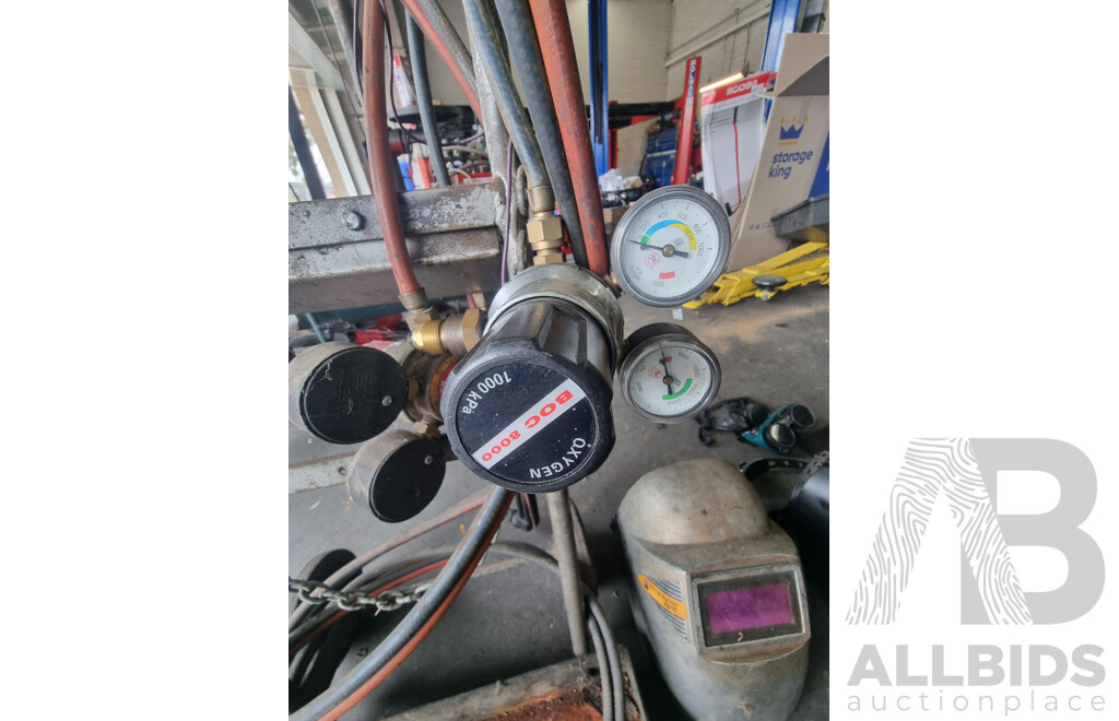 Assorted Job Lot - Portable Oxy/Acetylene Trolley with Attachments ETC