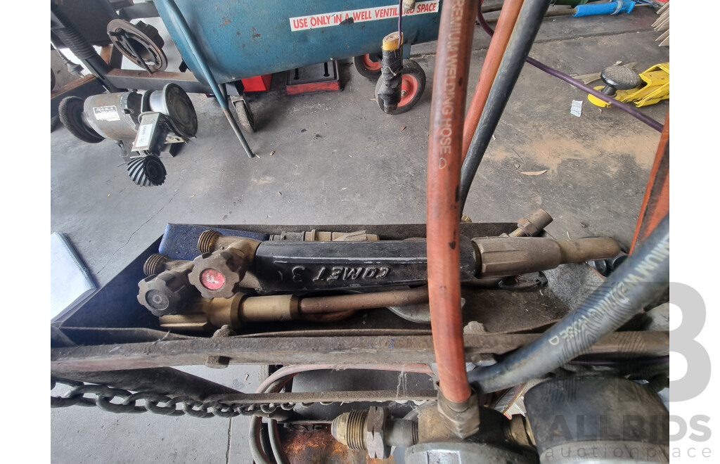 Assorted Job Lot - Portable Oxy/Acetylene Trolley with Attachments ETC