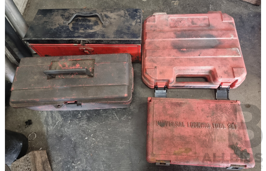 Quantity of 4 Assorted Toolboxes ETC