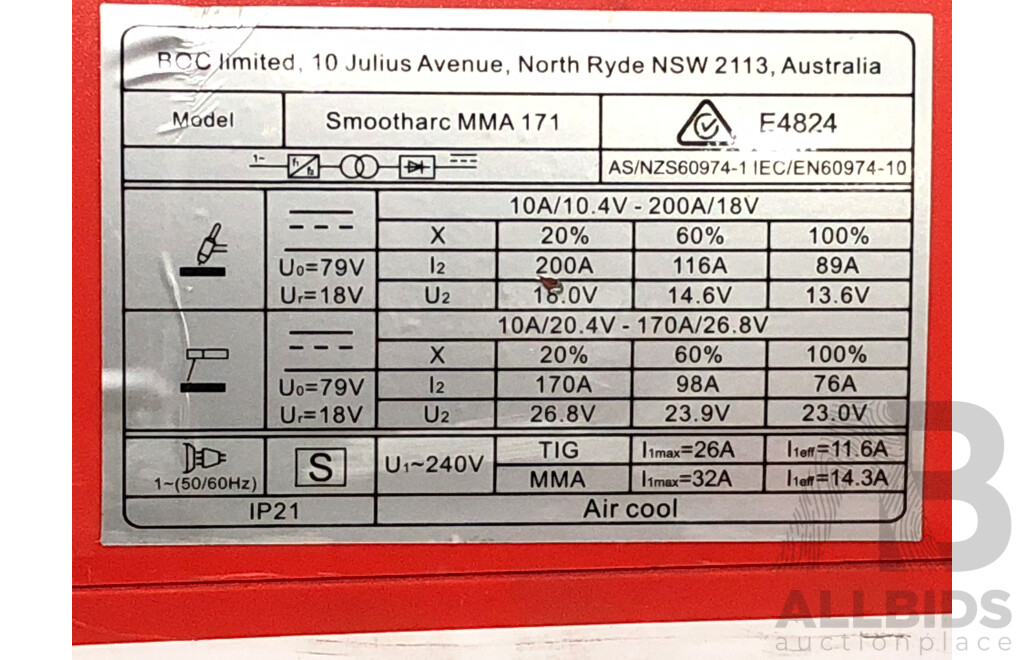 BOC Smootharc 171 VRD MMA Welder