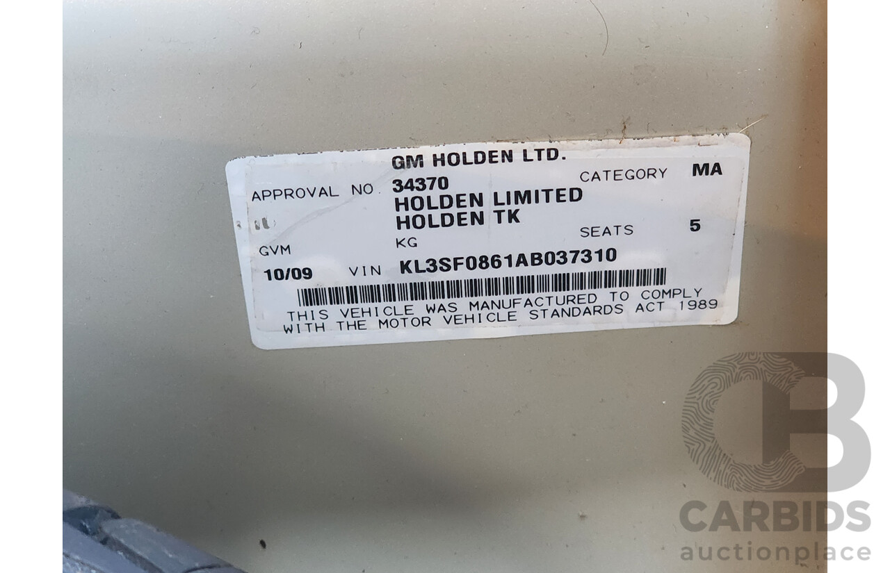 10/2009 Holden Barina  TK MY09 3d Hatchback Silver 1.6L