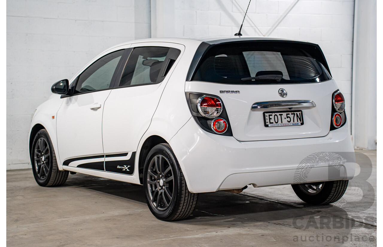 11/2015 Holden Barina X (FWD) TM MY16 5d Hatchback Summit White 1.6L