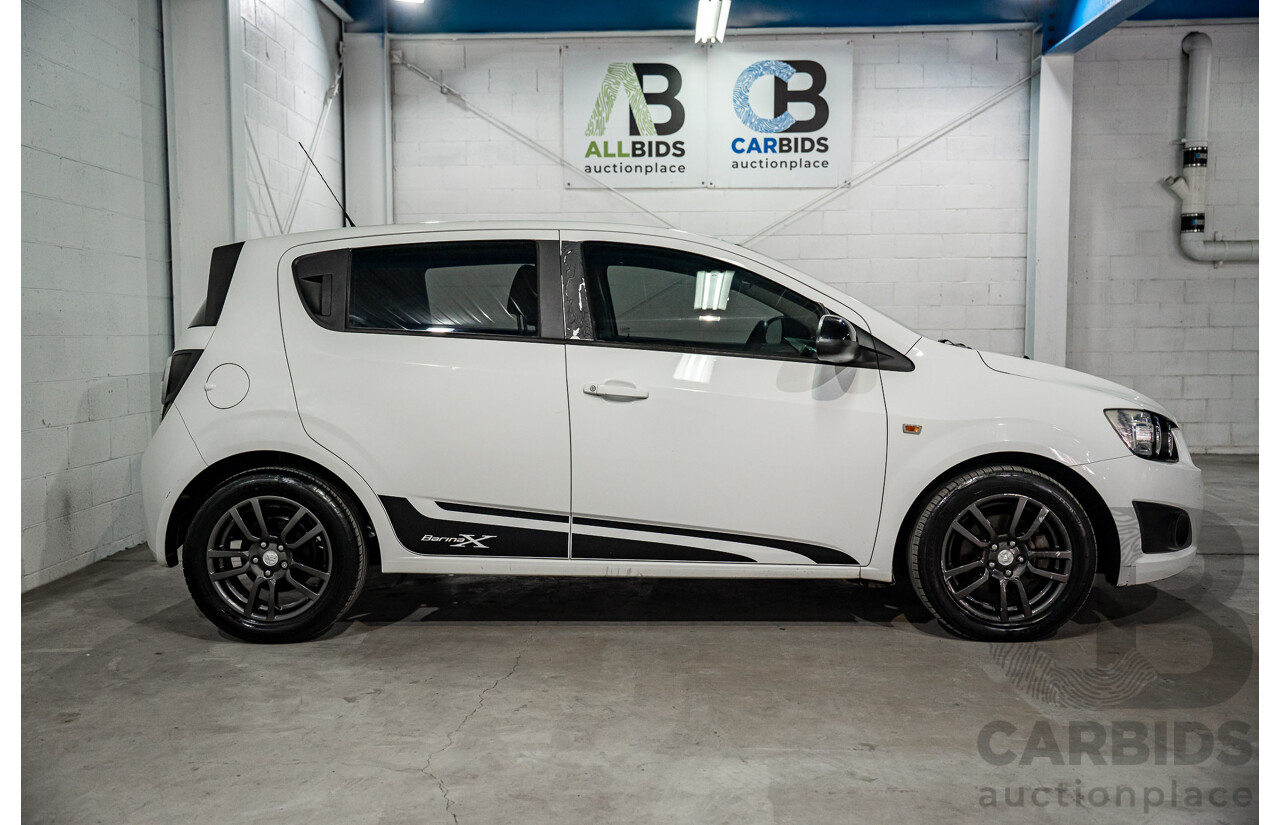 11/2015 Holden Barina X (FWD) TM MY16 5d Hatchback Summit White 1.6L