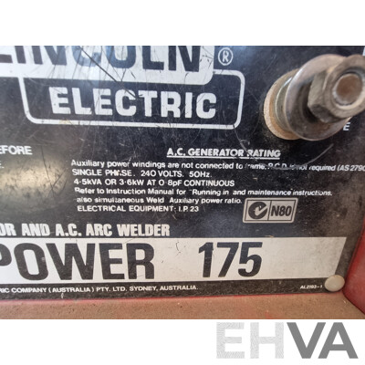 Lincoln Welder/Electric Petrol Powered Briggs & Stratton Generator Combo - WeldanPower 175