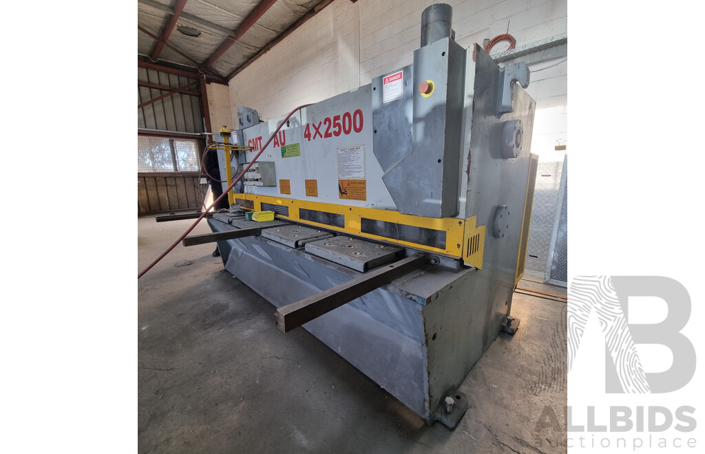 09/2006, CMT AU 4 X 2500, Industrial Hydraulic Sheer Guillotine Machine