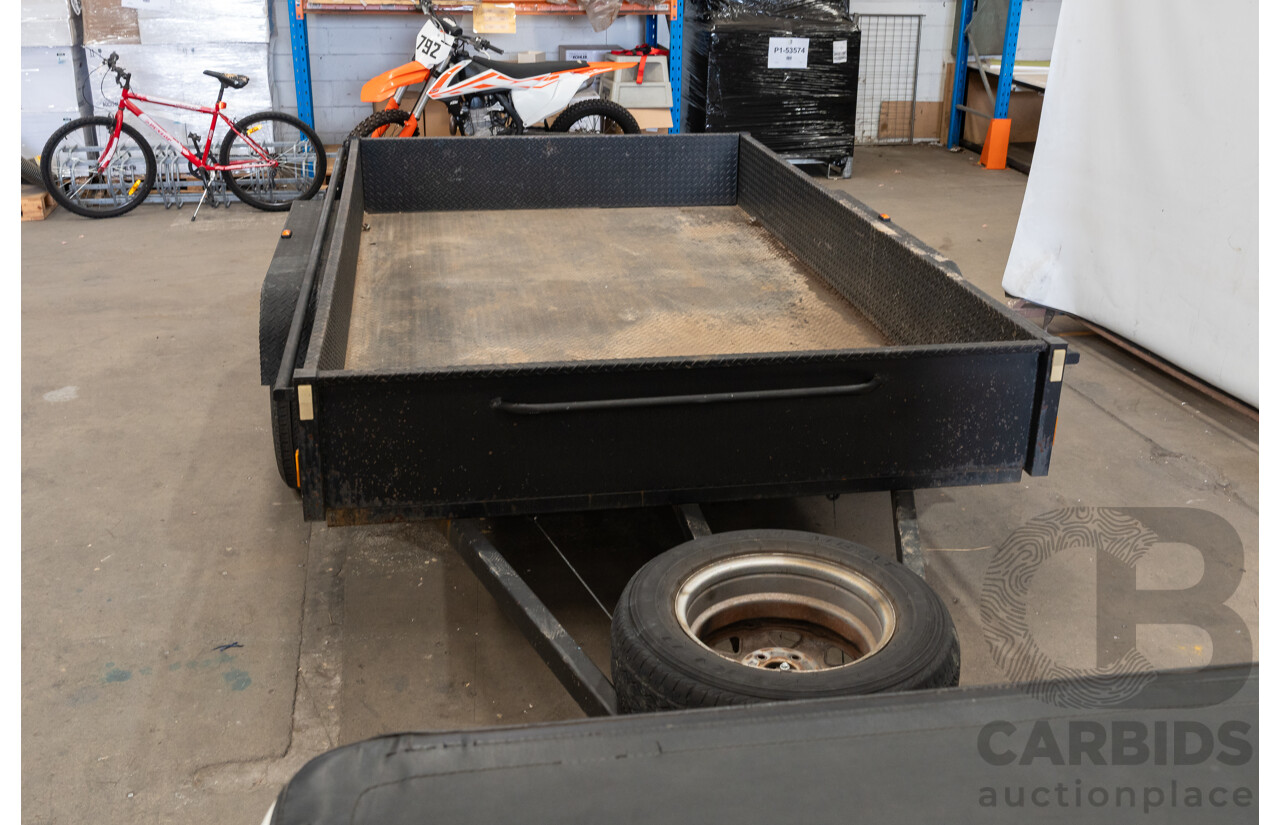 09/2020, MechID Dual Axle10x6 Box Trailer with Swinging Tail Gate & Inbuilt Loading Ramps
