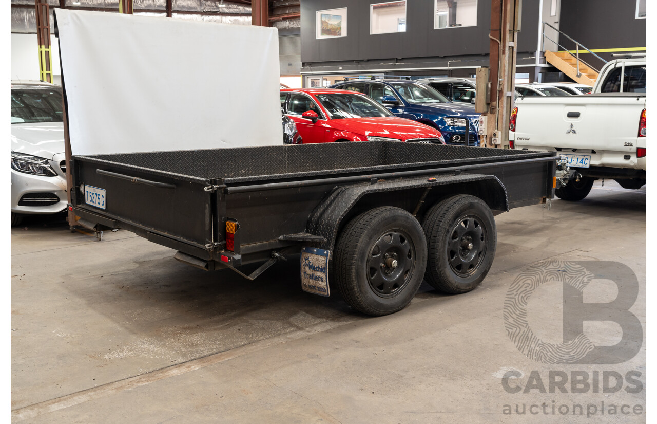 09/2020, MechID Dual Axle10x6 Box Trailer with Swinging Tail Gate & Inbuilt Loading Ramps