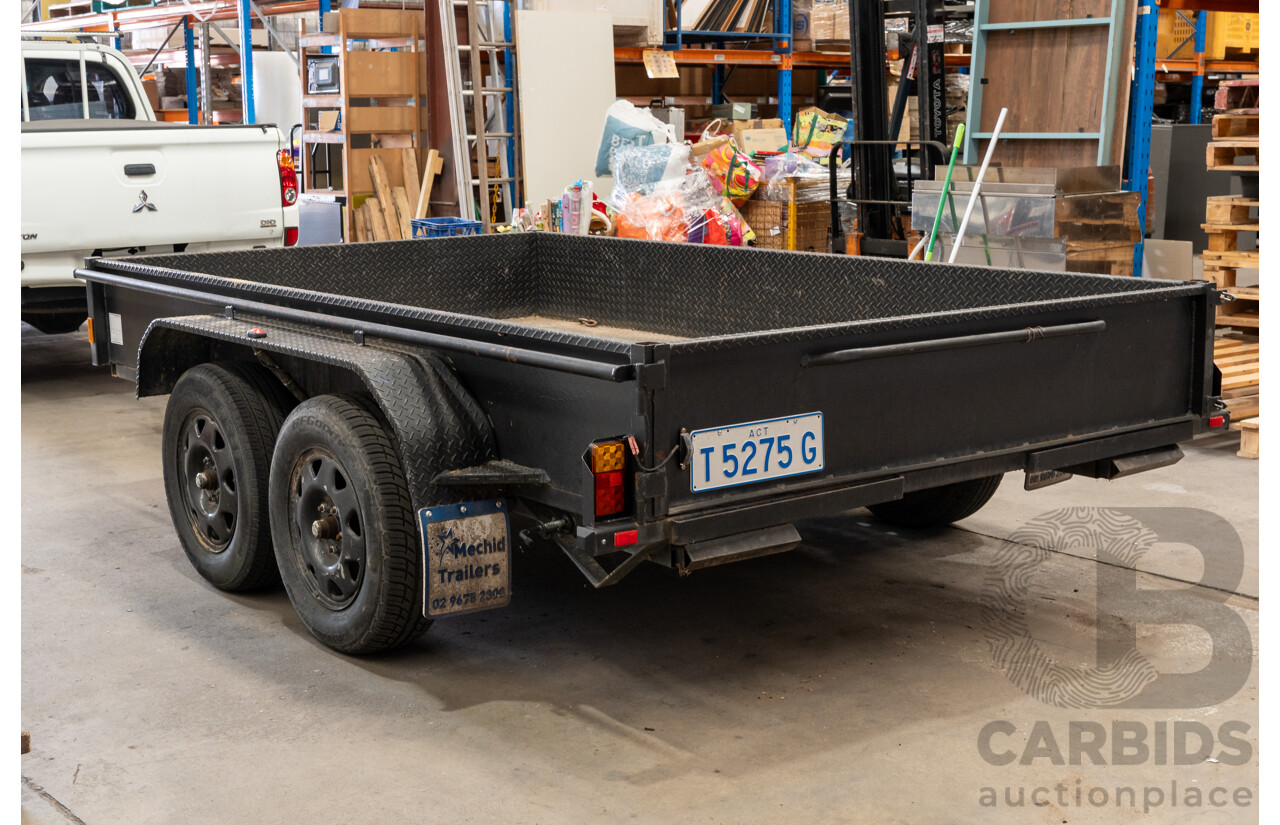 09/2020, MechID Dual Axle10x6 Box Trailer with Swinging Tail Gate & Inbuilt Loading Ramps