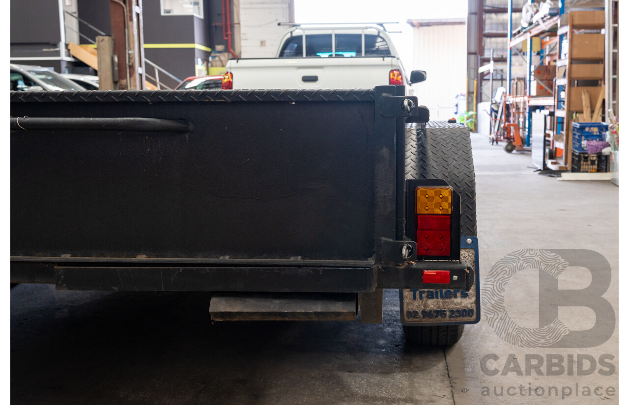 09/2020, MechID Dual Axle10x6 Box Trailer with Swinging Tail Gate & Inbuilt Loading Ramps
