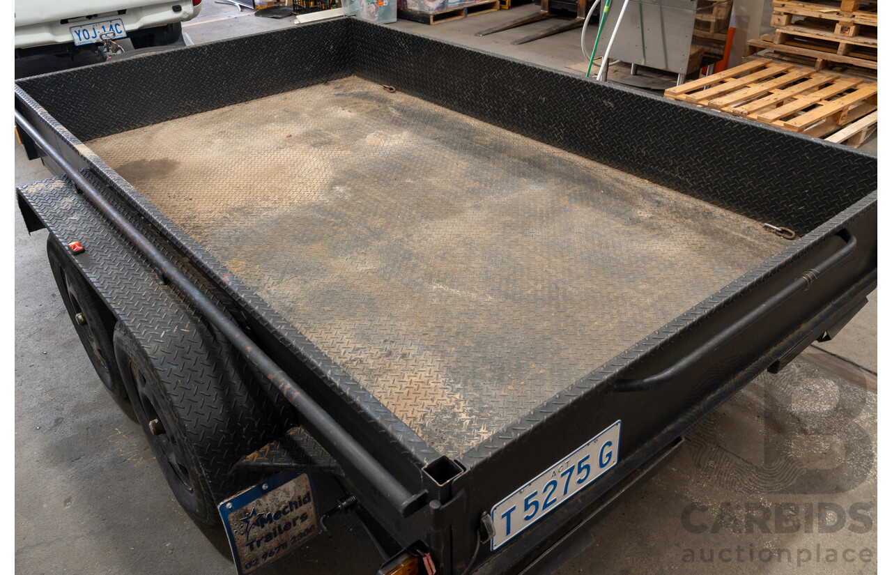09/2020, MechID Dual Axle10x6 Box Trailer with Swinging Tail Gate & Inbuilt Loading Ramps