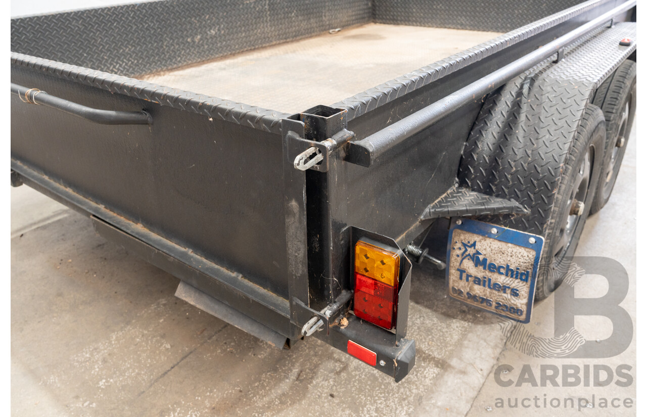 09/2020, MechID Dual Axle10x6 Box Trailer with Swinging Tail Gate & Inbuilt Loading Ramps