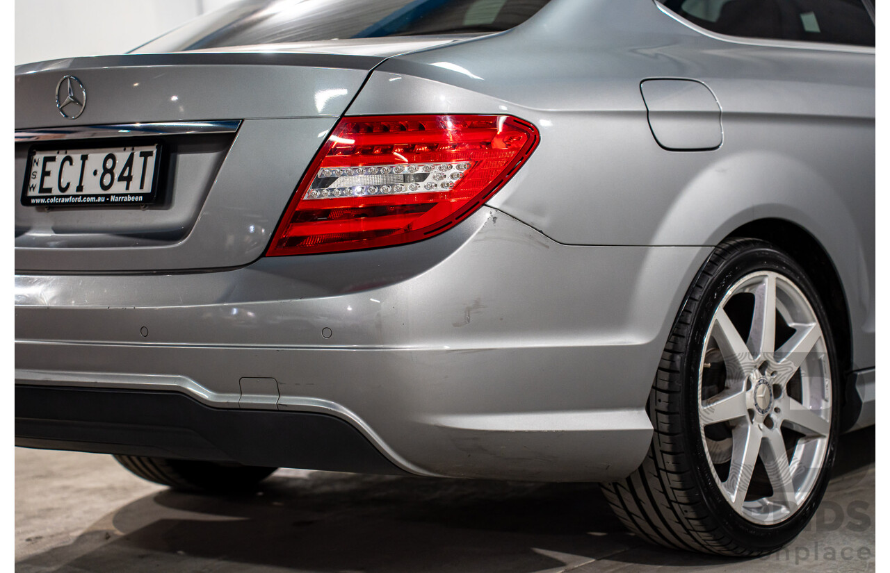 7/2015 Mercedes-Benz C180 W204 MY14 2d Coupe Palladium Silver Metallic Turbo 1.6L