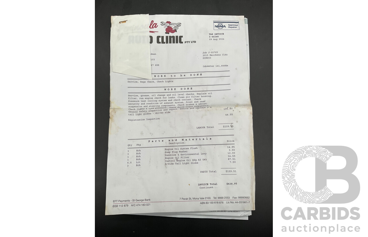 7/2015 Mercedes-Benz C180 W204 MY14 2d Coupe Palladium Silver Metallic Turbo 1.6L