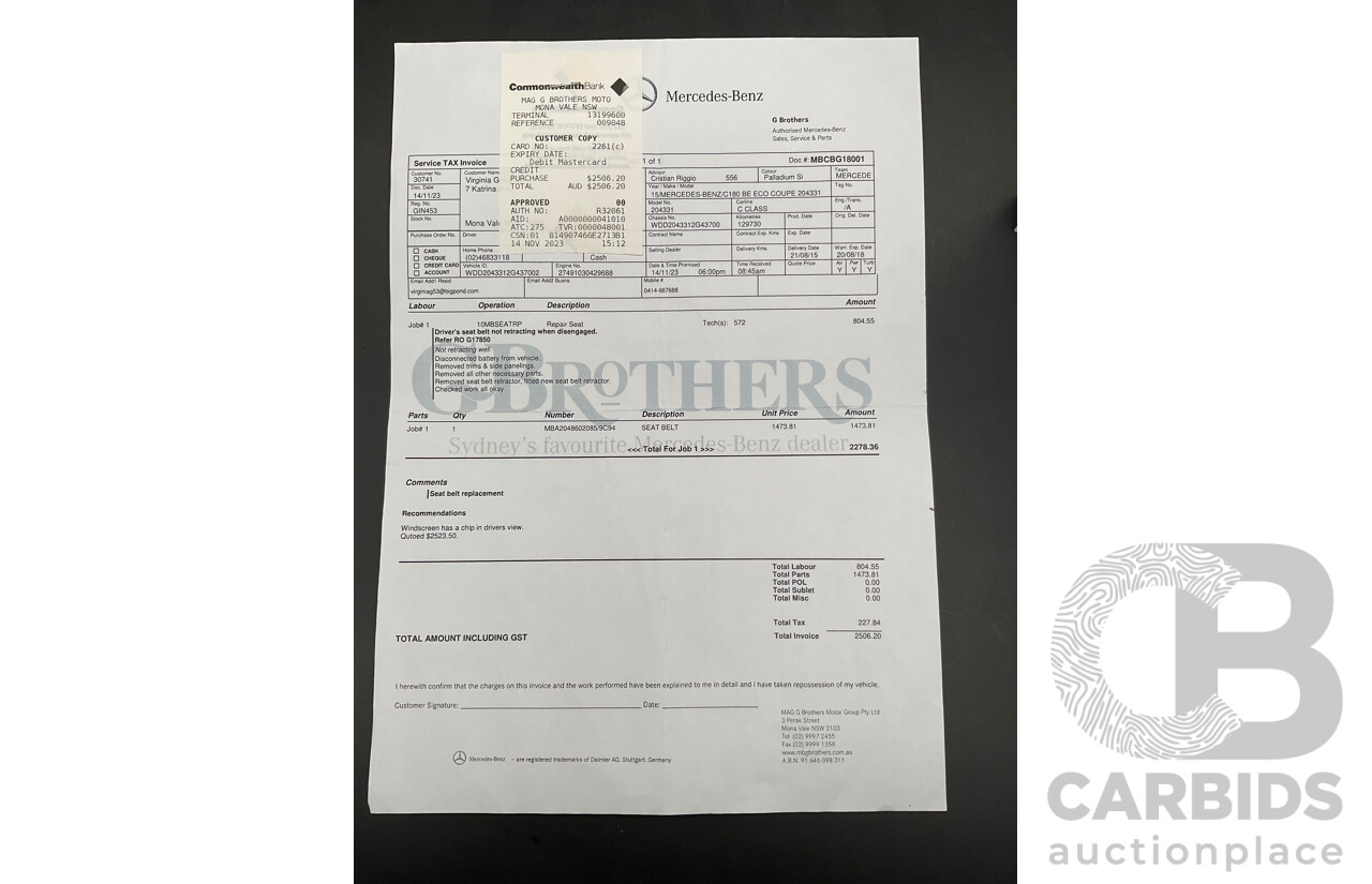 7/2015 Mercedes-Benz C180 W204 MY14 2d Coupe Palladium Silver Metallic Turbo 1.6L