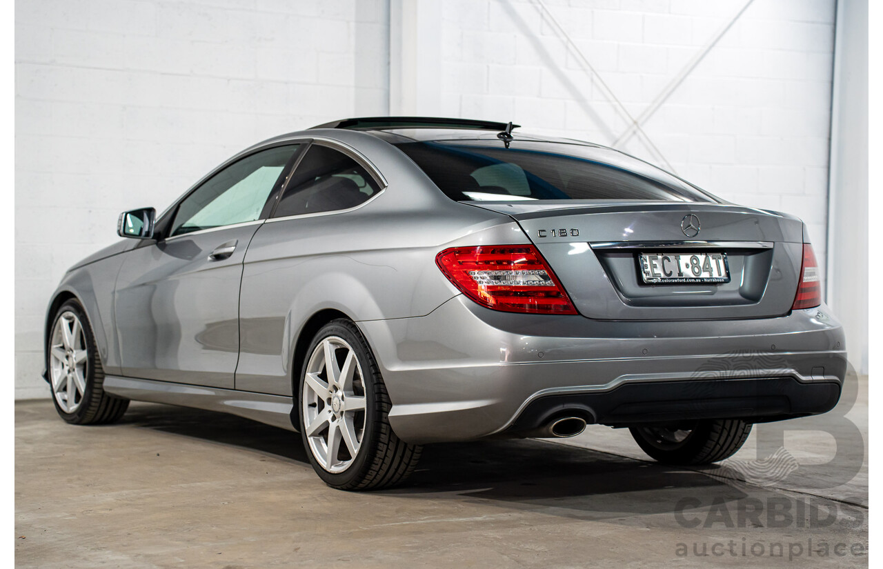 7/2015 Mercedes-Benz C180 W204 MY14 2d Coupe Palladium Silver Metallic Turbo 1.6L