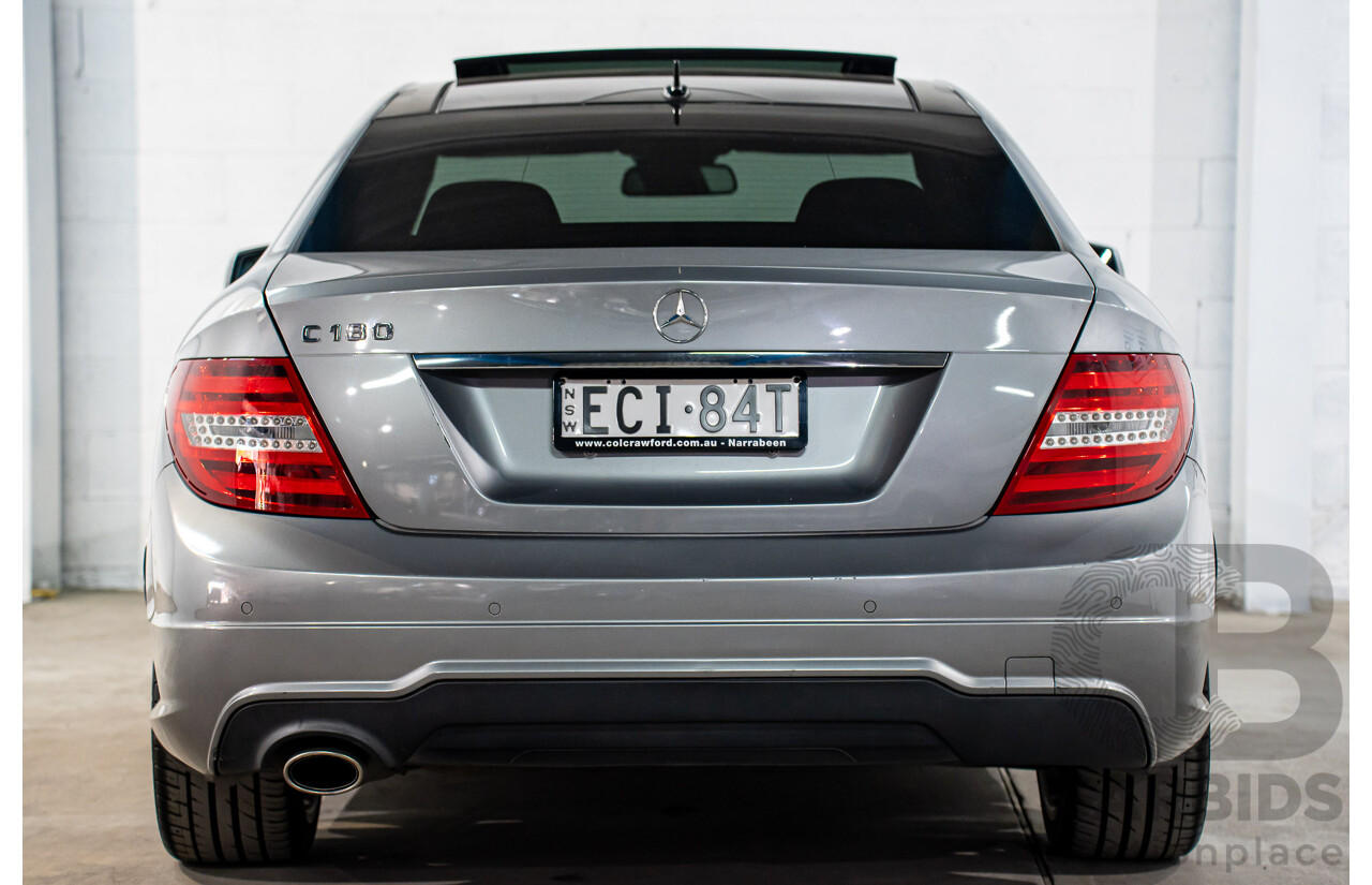 7/2015 Mercedes-Benz C180 W204 MY14 2d Coupe Palladium Silver Metallic Turbo 1.6L