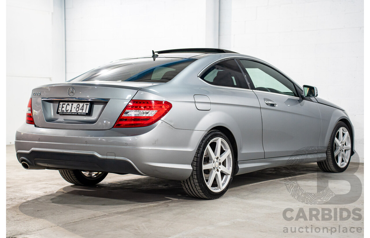 7/2015 Mercedes-Benz C180 W204 MY14 2d Coupe Palladium Silver Metallic Turbo 1.6L
