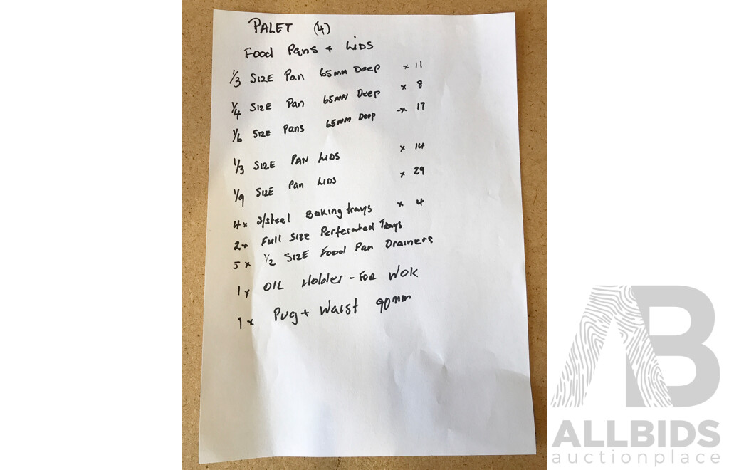 Pallet Lot of Assorted Catering Food Pans, Trays, Lids, and More