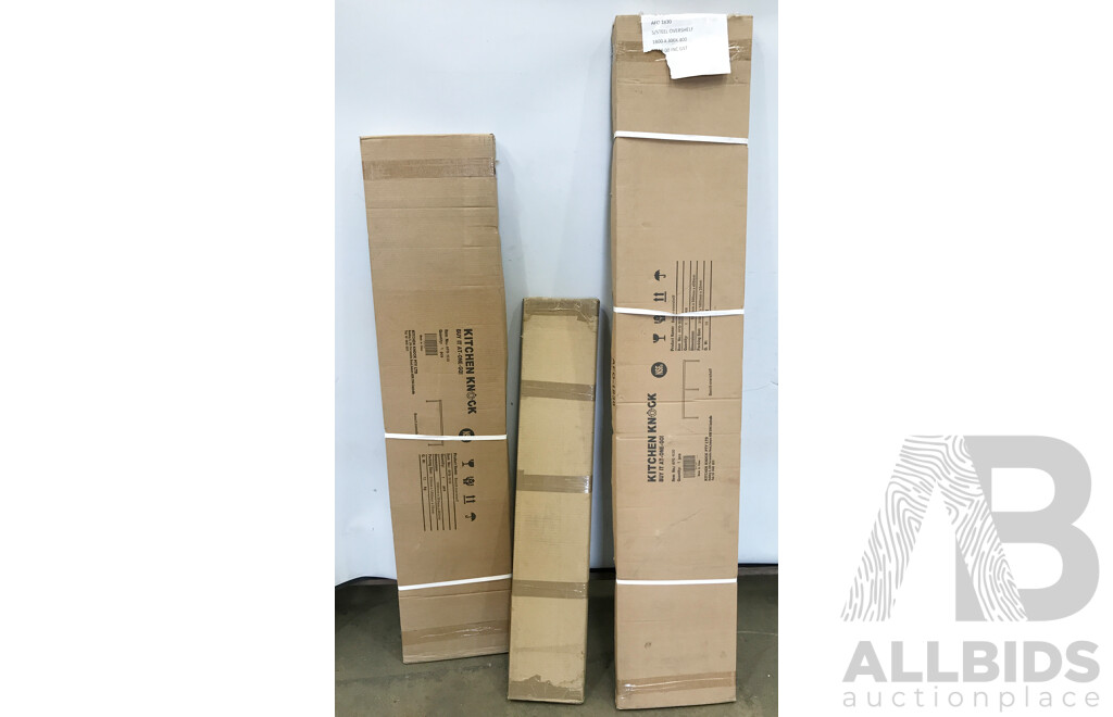 Stainless Steel Over Shelves and Wall Shelf + 2 Brackets - Lot of 3