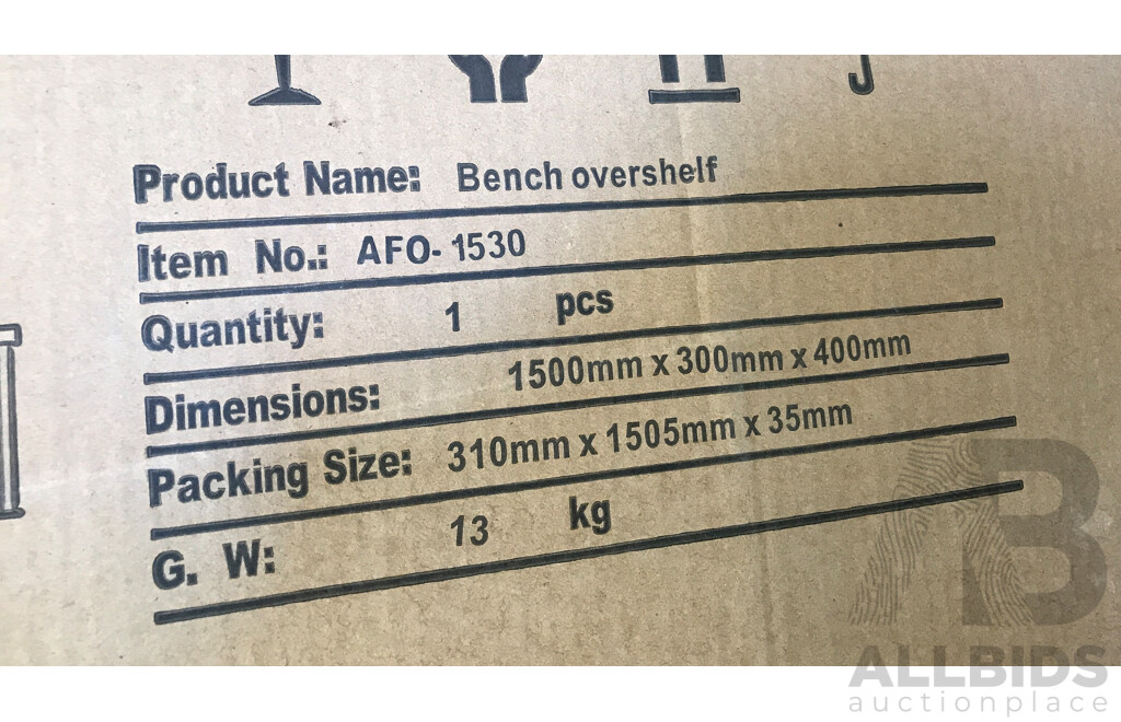 Stainless Steel Over Shelves and Wall Shelf + 2 Brackets - Lot of 3