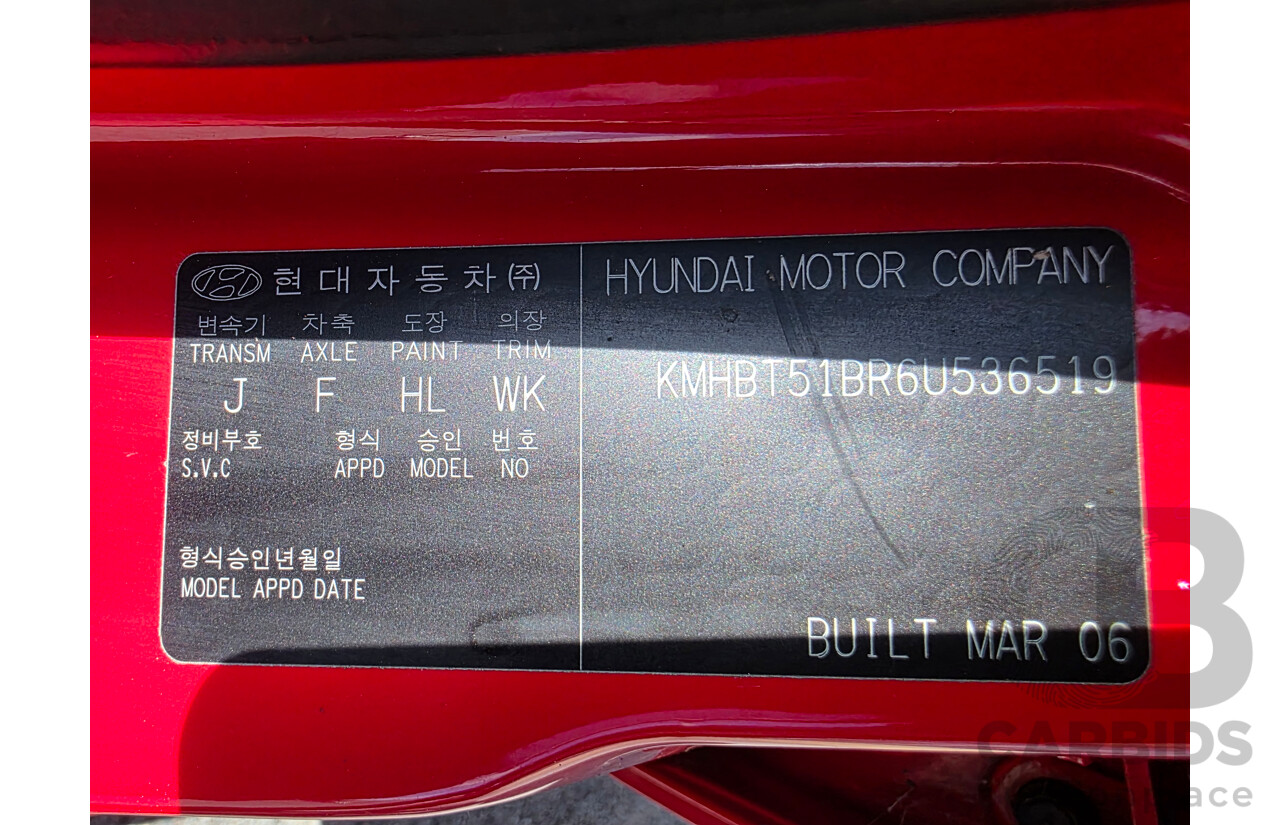 4/2006 Hyundai Getz 1.6 TB UPGRADE 5d Hatchback Red 1.6L