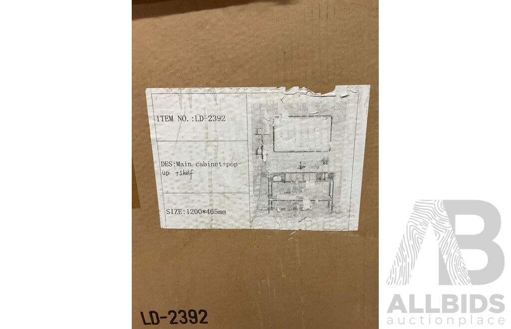 Bathroom Vanity Cabinet Stand with Shelf and Wall Shelf