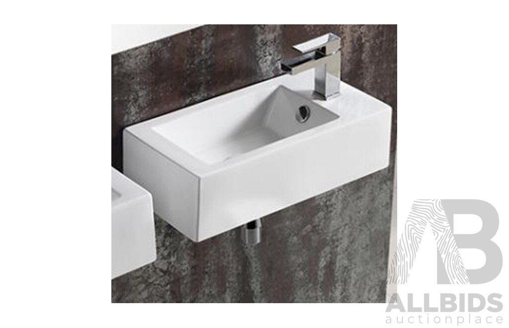 Lot of 5 Gallaria XL4127AW-RH COLORADO WH RIGHT Ceramic Wall Hung Basin - Total ORP $1,105