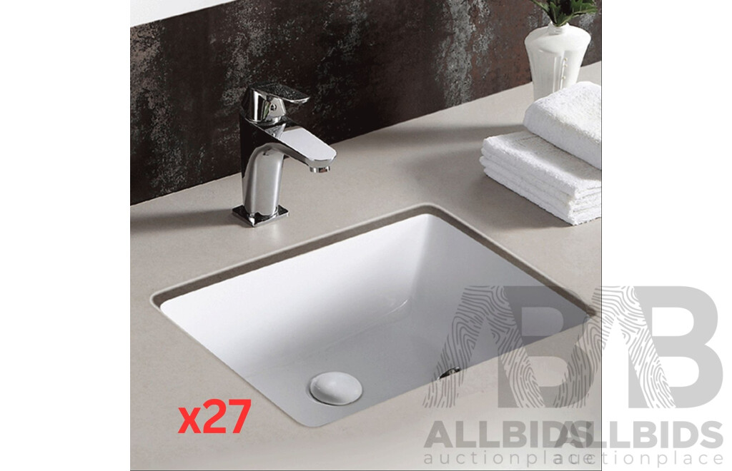 Pallet of Gallaria XL471 SUNNIE White Under Counter Ceramic Basin