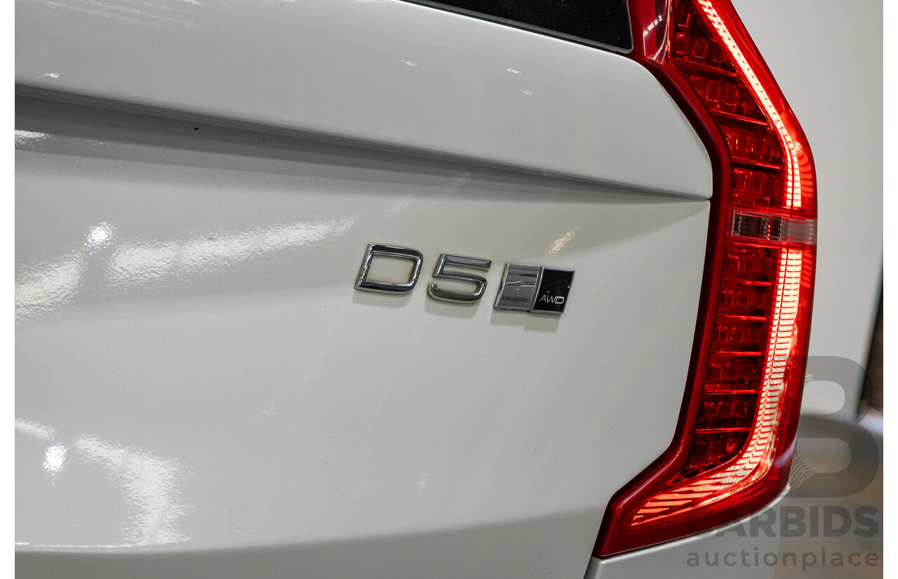 02/2018 Volvo XC90 D5 Inscription (AWD) 256 MY17 4D Wagon Crystal White Pearl Turbo Diesel 2.0L