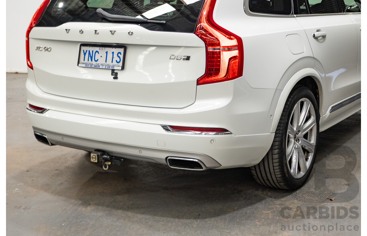 02/2018 Volvo XC90 D5 Inscription (AWD) 256 MY17 4D Wagon Crystal White Pearl Turbo Diesel 2.0L