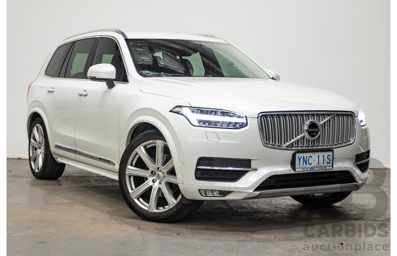 02/2018 Volvo XC90 D5 Inscription (AWD) 256 MY17 4D Wagon Crystal White Pearl Turbo Diesel 2.0L