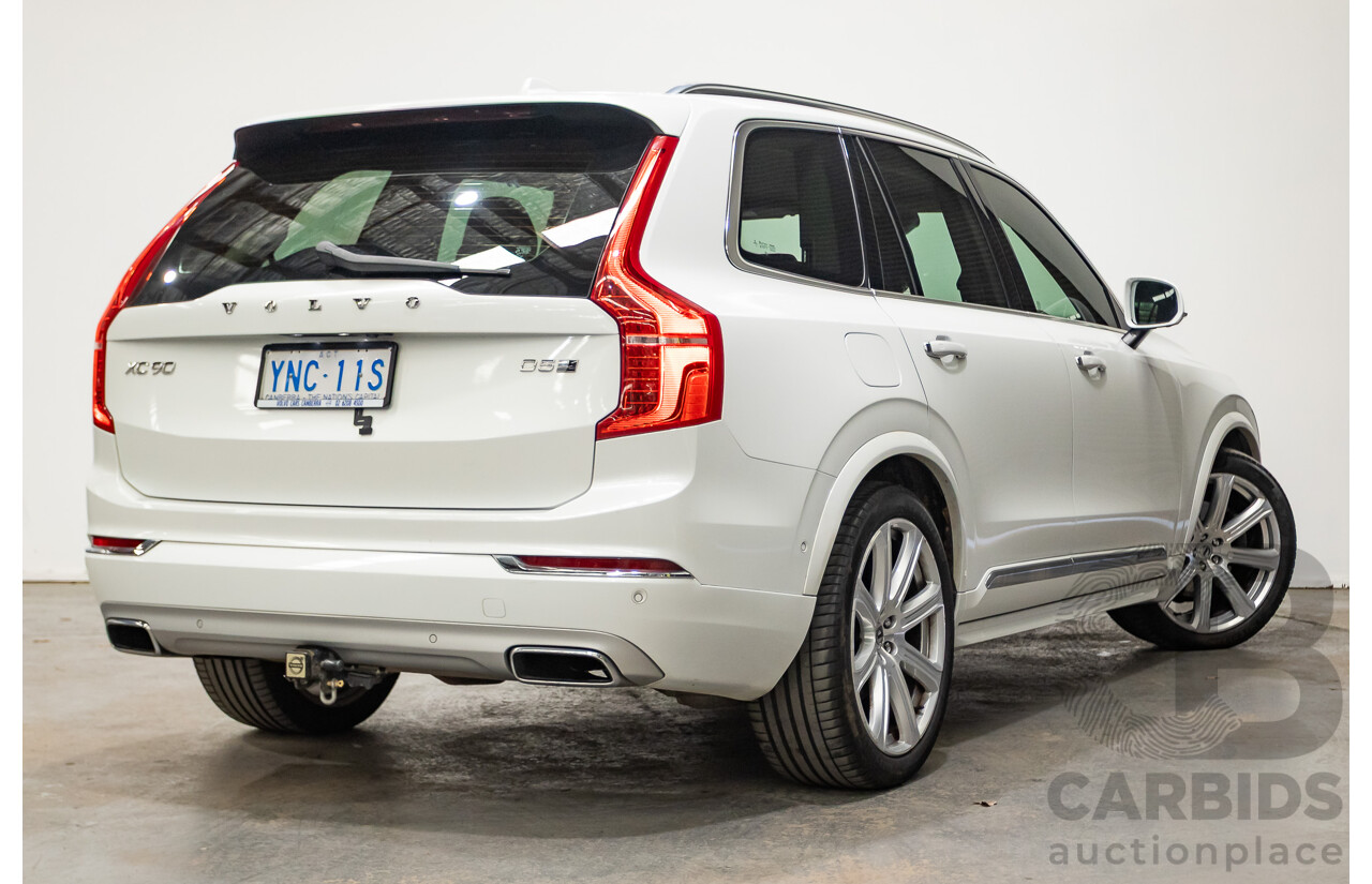 02/2018 Volvo XC90 D5 Inscription (AWD) 256 MY17 4D Wagon Crystal White Pearl Turbo Diesel 2.0L
