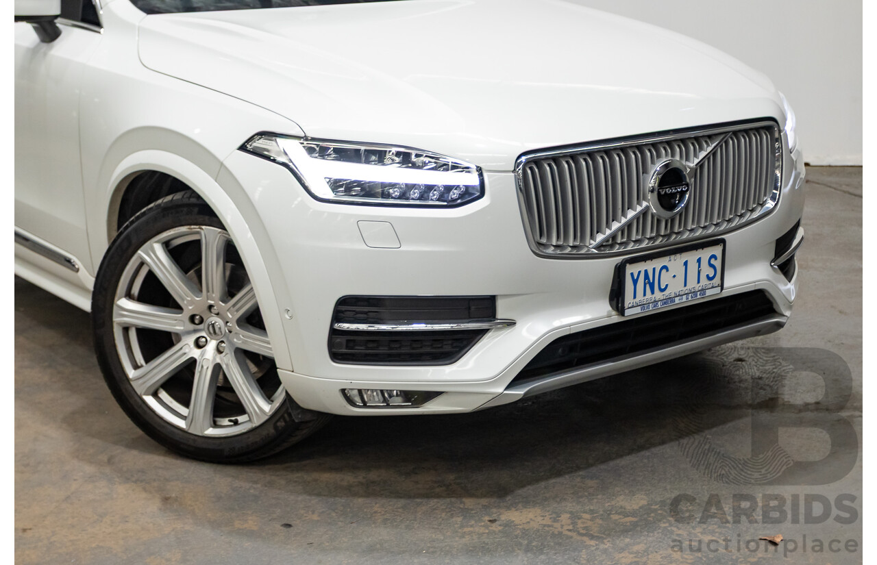 02/2018 Volvo XC90 D5 Inscription (AWD) 256 MY17 4D Wagon Crystal White Pearl Turbo Diesel 2.0L