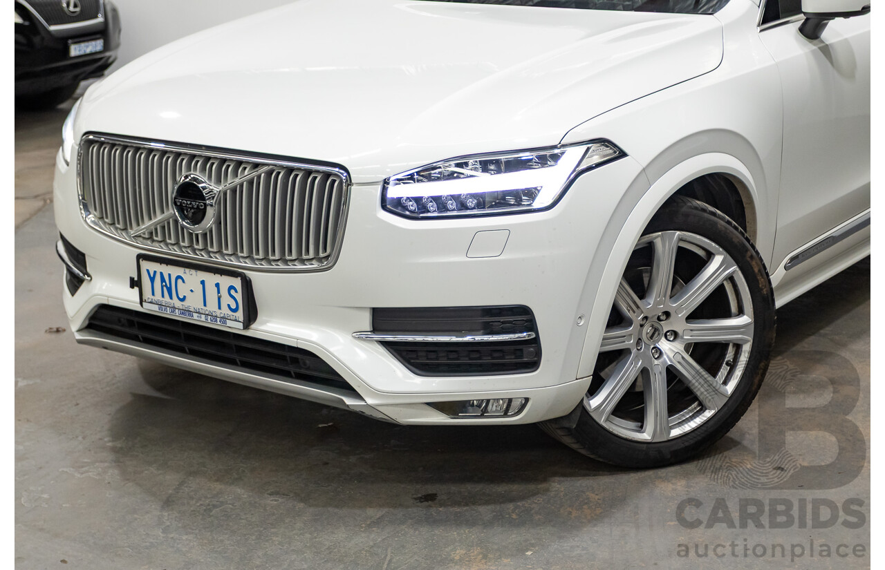 02/2018 Volvo XC90 D5 Inscription (AWD) 256 MY17 4D Wagon Crystal White Pearl Turbo Diesel 2.0L
