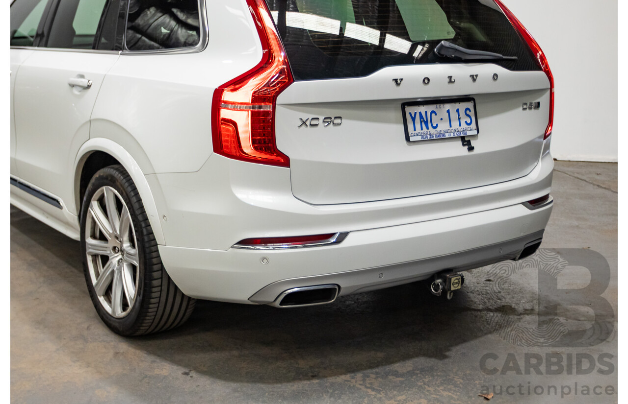 02/2018 Volvo XC90 D5 Inscription (AWD) 256 MY17 4D Wagon Crystal White Pearl Turbo Diesel 2.0L