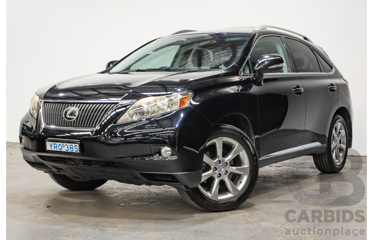 08/2010 Lexus RX350 Sports (AWD) GGL15R 4D Wagon Obsidian Black 3.5L