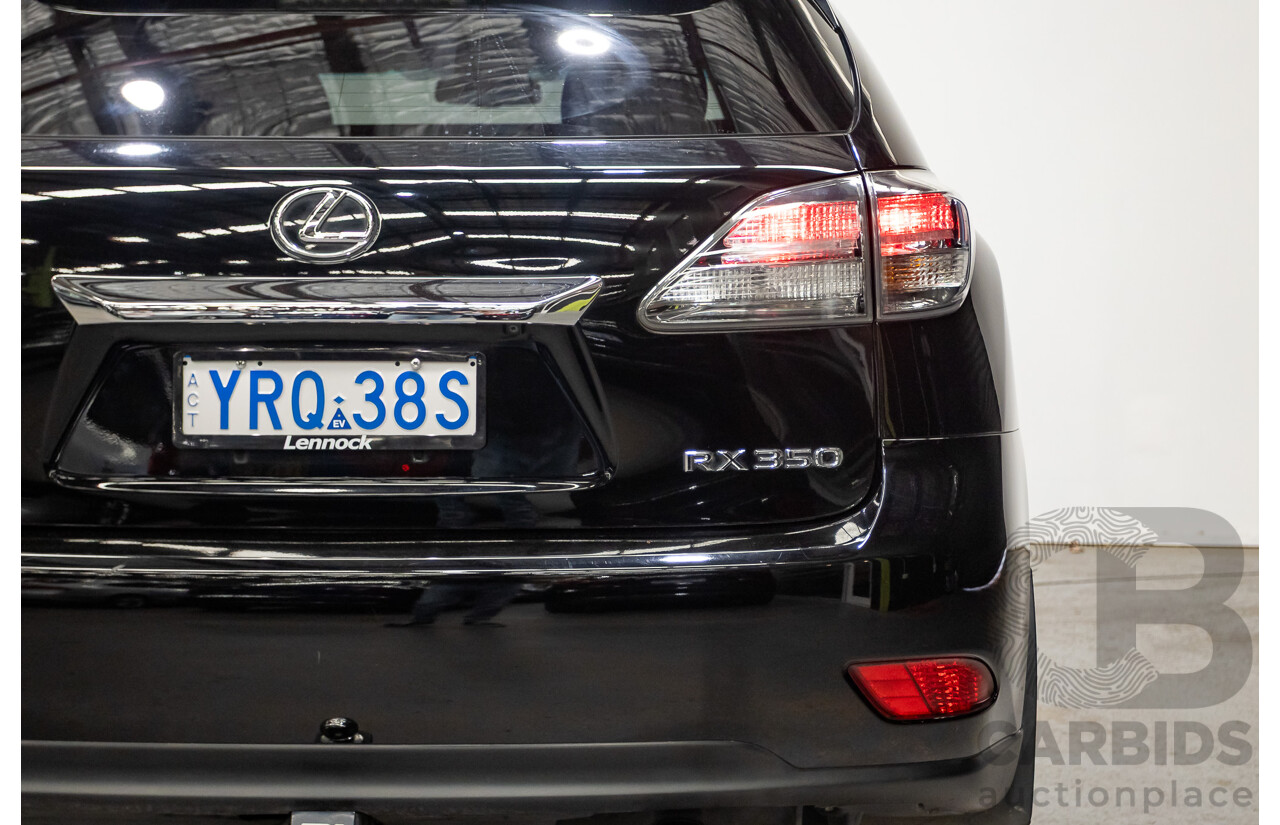 08/2010 Lexus RX350 Sports (AWD) GGL15R 4D Wagon Obsidian Black 3.5L