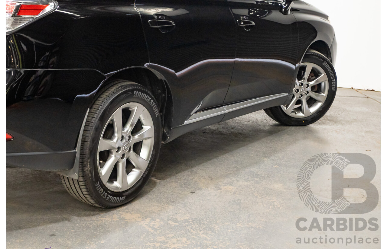 08/2010 Lexus RX350 Sports (AWD) GGL15R 4D Wagon Obsidian Black 3.5L