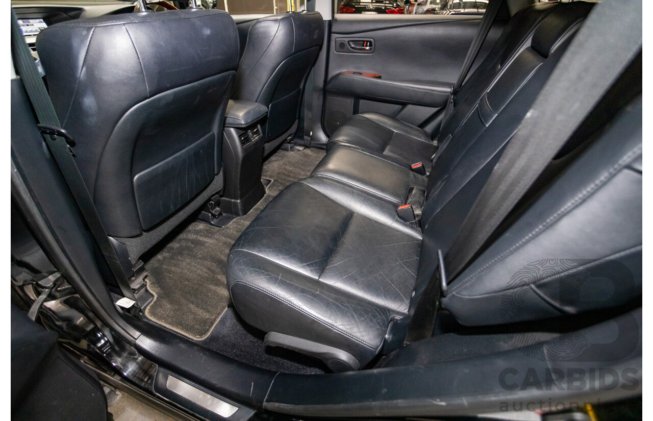 08/2010 Lexus RX350 Sports (AWD) GGL15R 4D Wagon Obsidian Black 3.5L