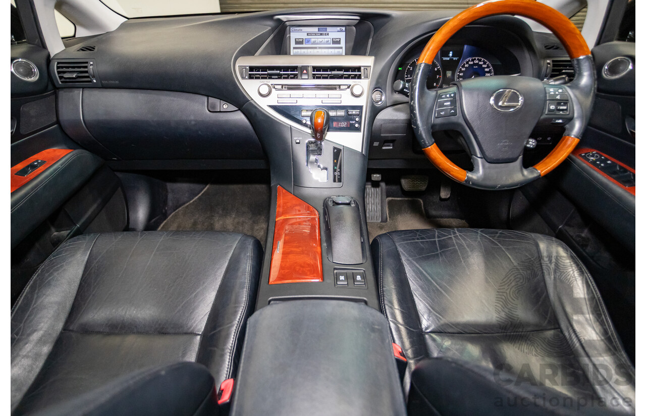 08/2010 Lexus RX350 Sports (AWD) GGL15R 4D Wagon Obsidian Black 3.5L