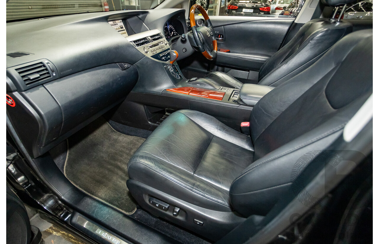 08/2010 Lexus RX350 Sports (AWD) GGL15R 4D Wagon Obsidian Black 3.5L