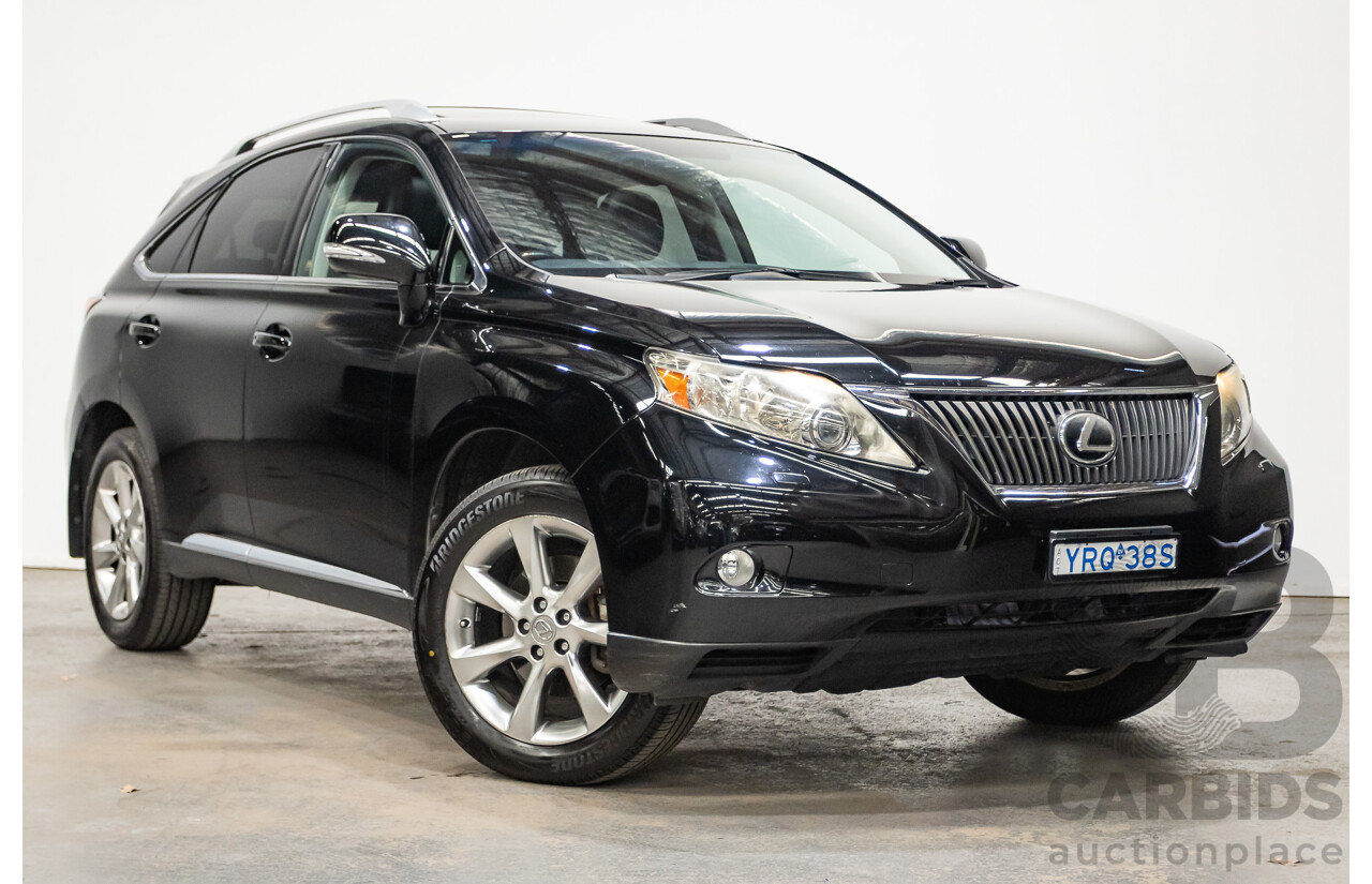 08/2010 Lexus RX350 Sports (AWD) GGL15R 4D Wagon Obsidian Black 3.5L