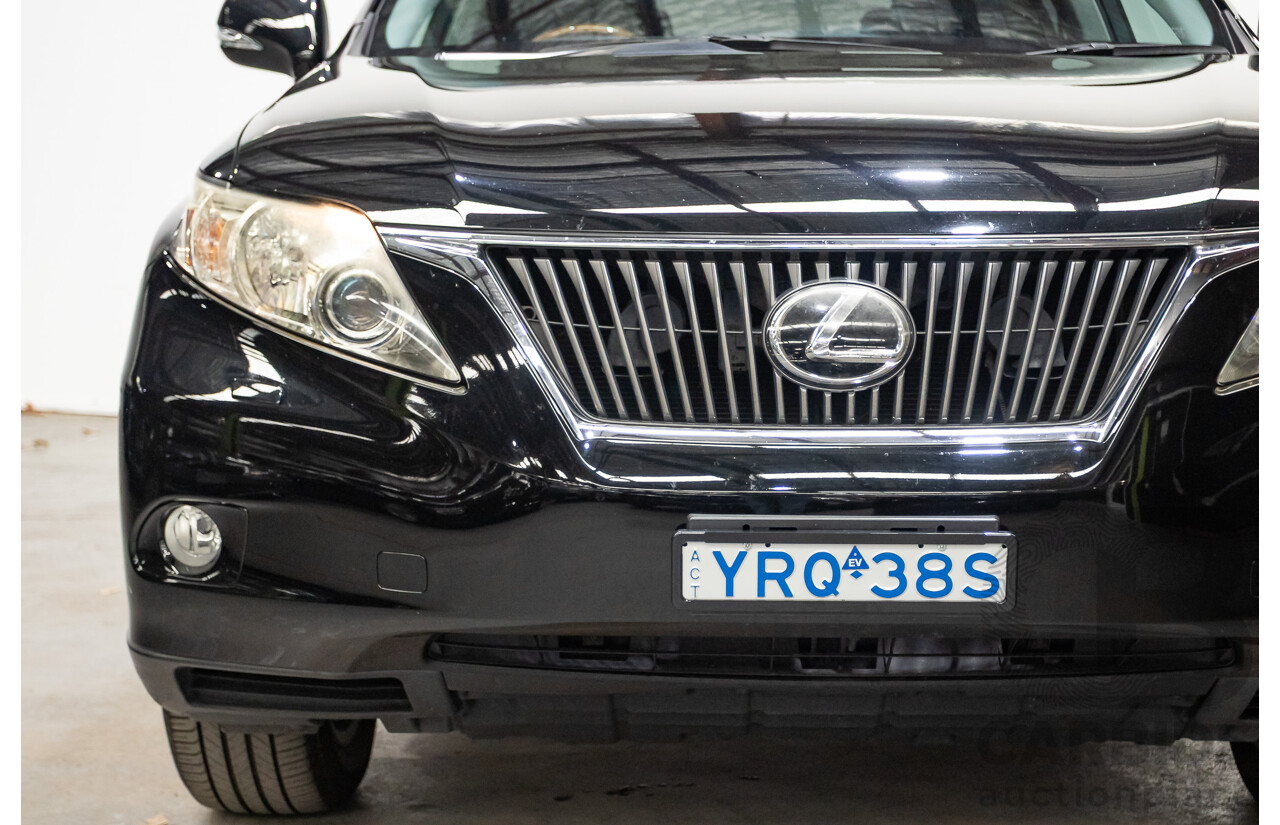 08/2010 Lexus RX350 Sports (AWD) GGL15R 4D Wagon Obsidian Black 3.5L