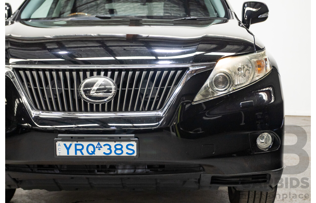 08/2010 Lexus RX350 Sports (AWD) GGL15R 4D Wagon Obsidian Black 3.5L