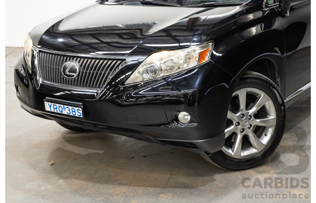 08/2010 Lexus RX350 Sports (AWD) GGL15R 4D Wagon Obsidian Black 3.5L