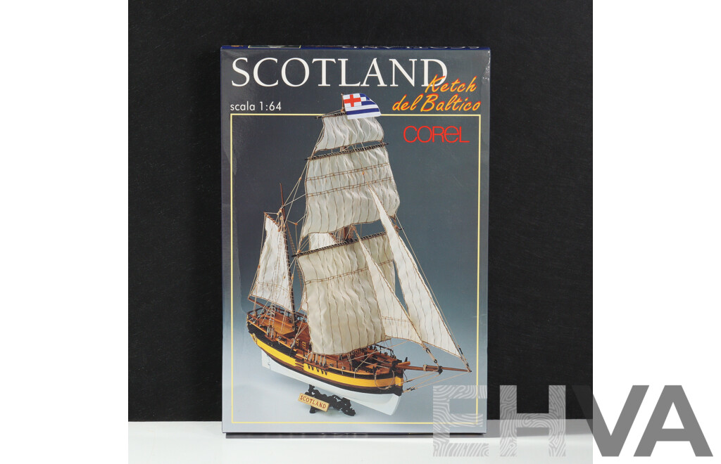 Wonderful Corel Scotland Ketch Del Baltico - Made in Italy - Reproduction Ship Model, Unopened in Original Box