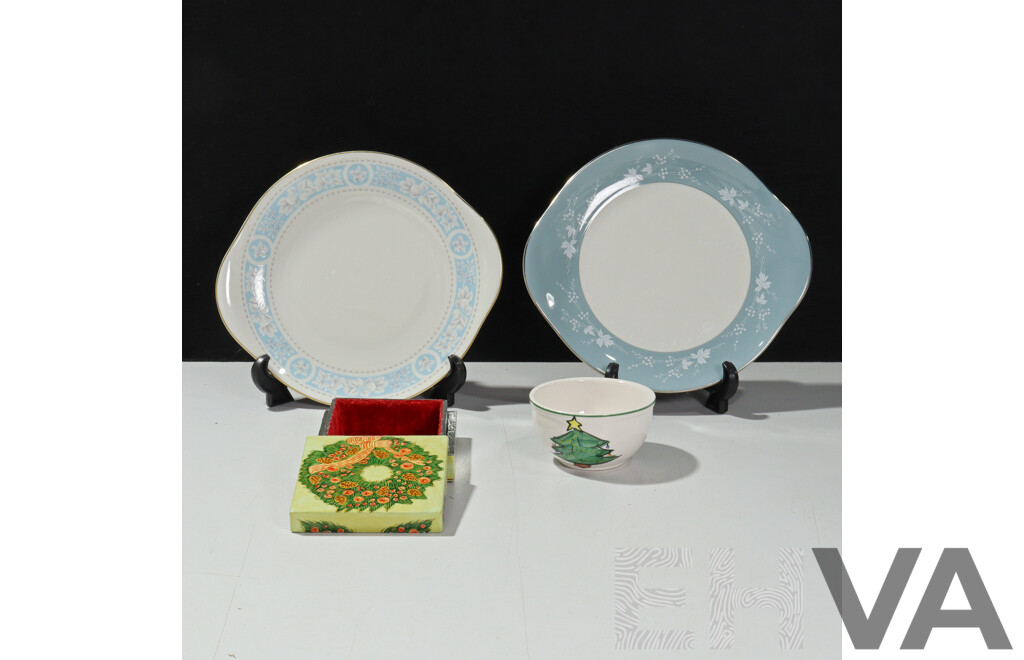 Pair of Lovely Royal Doulton English Translucent China Serving Platters - Reflection & Hampton Court, 23 x 26 cm (2) and More (4)