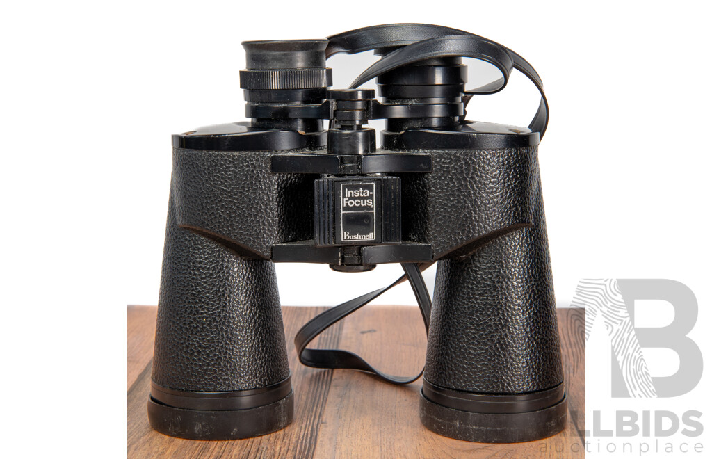 Trio of Binoculars Featuring Kowa 2231 in Fabric Case, Nikon Aculon A211 in Fabric Case & Vintage Bushnell Sportview Wide Angle Insta Focus in Plastic Case, (3)