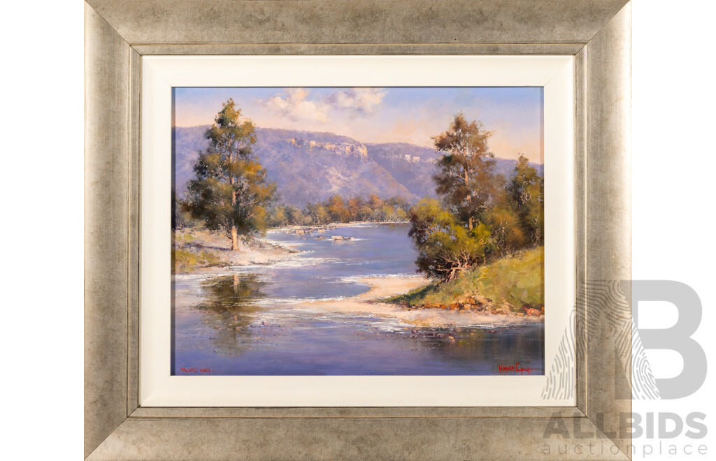 Werner Filipich (20th Century, Austrian-Born Australian), Macleay River, Wonderful Original Oil on Canvas Board, 56 x 66 cm (frame)