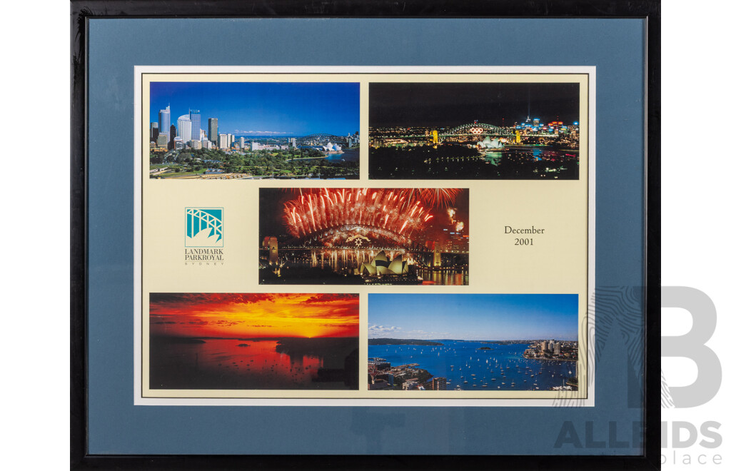 Artist Unknown, (20th Century, Australian), Landmark Parkroyal Sydney, December 2001, Commemorative Framed Poster, 55 x 69 cm (frame)